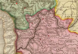 Alto Perú, en el atlas de Pinkerton, 1812