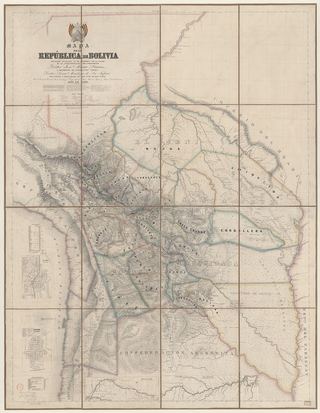Mapa de la republica de Bolivia... levantado y organizado en los años de 1842 a 1859 / por... Juan Ondarza ; ,... Juan Mariano Mujia ; y... Lucio Camacho, 1859